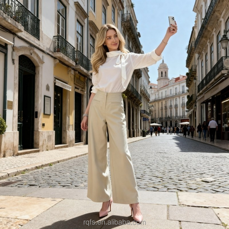 Women's Casual Textured Blouse Asymmetrical Collar Slim Fit Fashion Top Daily Wear Custom Logo OEM ODM