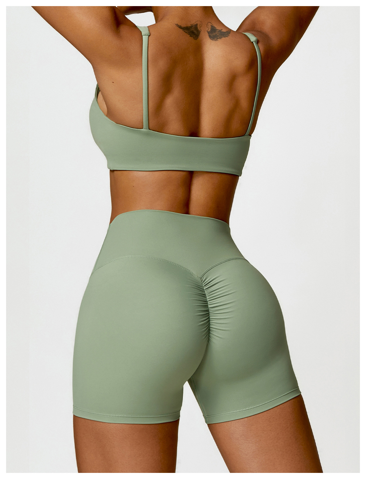 Gym Leggings and Crop Top Set