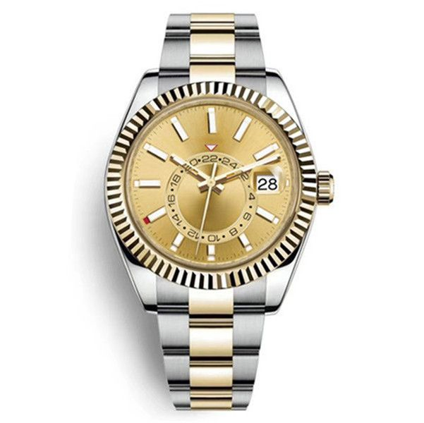 Top Luxury Men Automatic Mechanical Watch 42mm Gmt Calendar Luminous Stainless Steel Waterproof Wristwatch with Gift Box