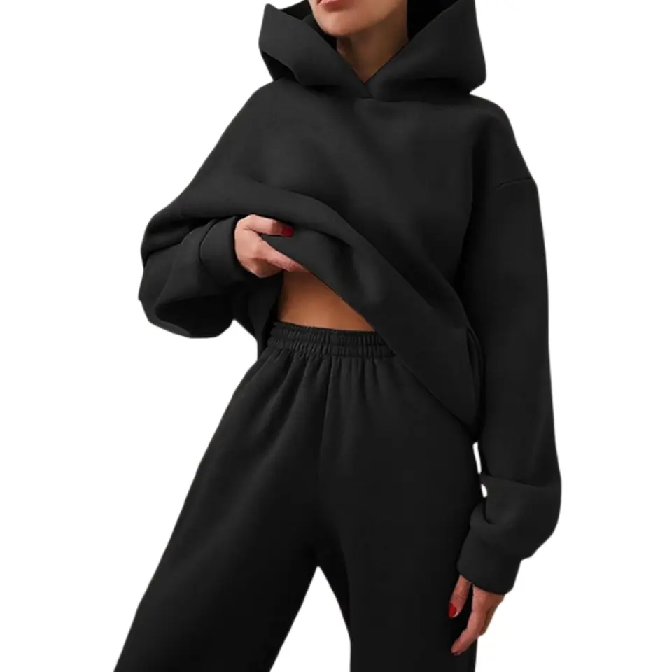 2023 Customized Plus Size Women's Hoodies &amp; Sweatshirts Customized 2-piece Set Sweatpants and Hoodie Set