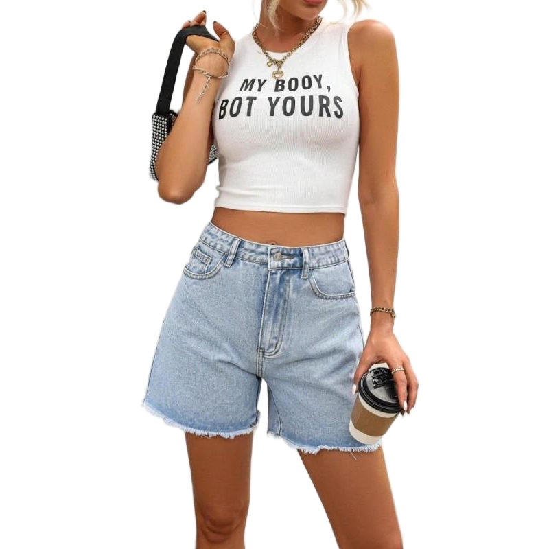 Best-Selling Summer High-Quality Women Denim Shorts Custom Logo Women's Stylish Casual Denim Shorts