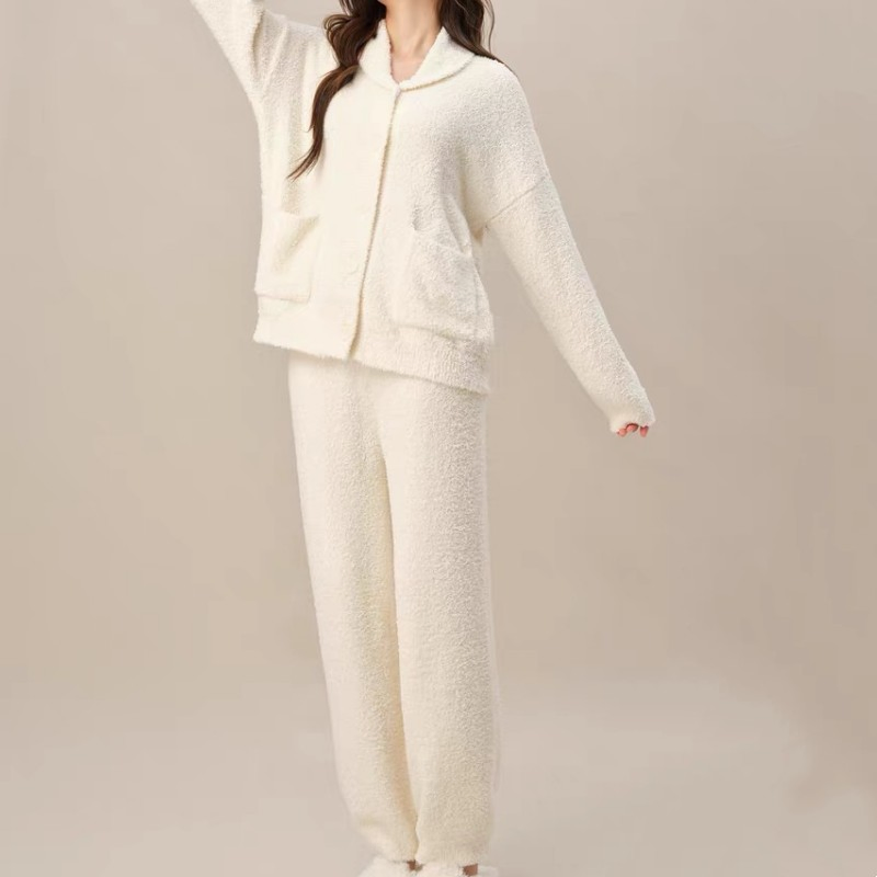 Knit Casual Women Pajamas Soft Ladies Homewear 2 PCS Women Sleepwear.