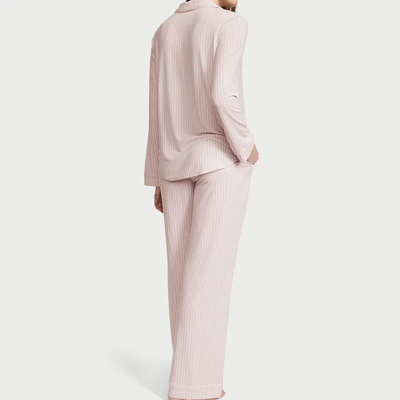 Modal Soft Long Pajama Set Womens Pyjamas Sleepwear Woman Home Wear Sustainable Women's Loungewear