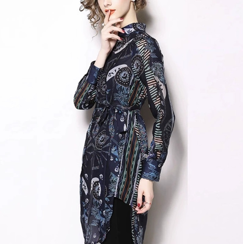Custom Spring New Women's Office Knitted Blouse Shirt Plain Dyed Simple Casual Breathable Eco-Friendly Printed Collar Long