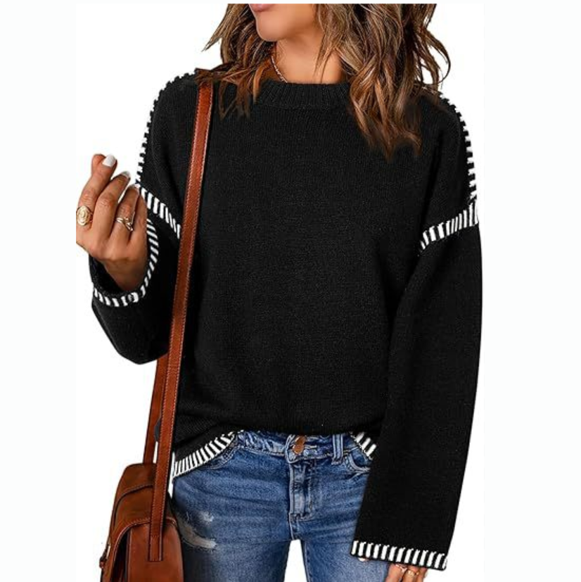 2025 Women's Knitted Sweater Casual Crew Neck Oversized Pullover Wool Sweaters Long Sleeve for Women Sweater