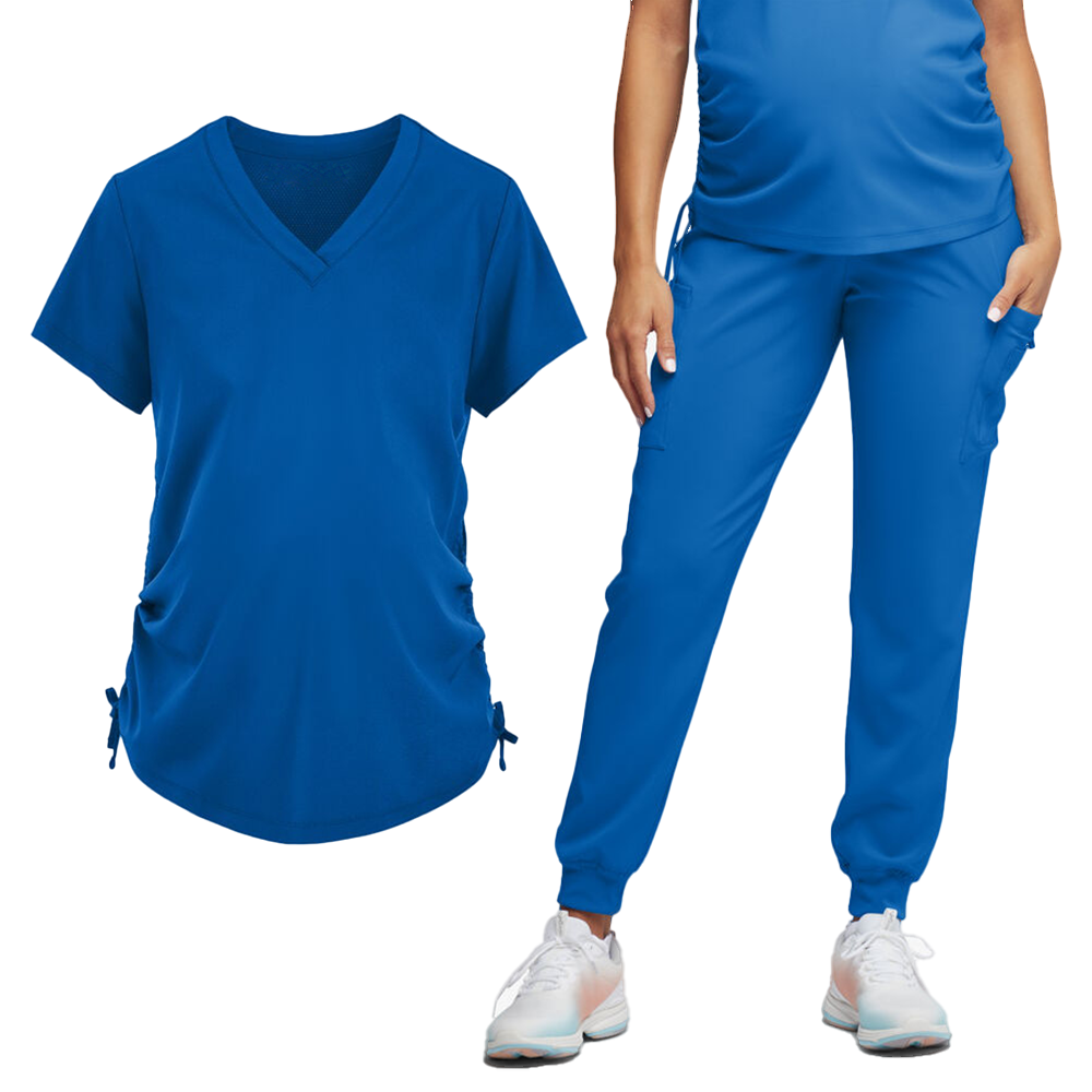 Maternity Scrubs Uniform Sets Breathable Soft Comfortable Performance Stretch Jersey Fabric High Quality Fast Dry Women's Doctor