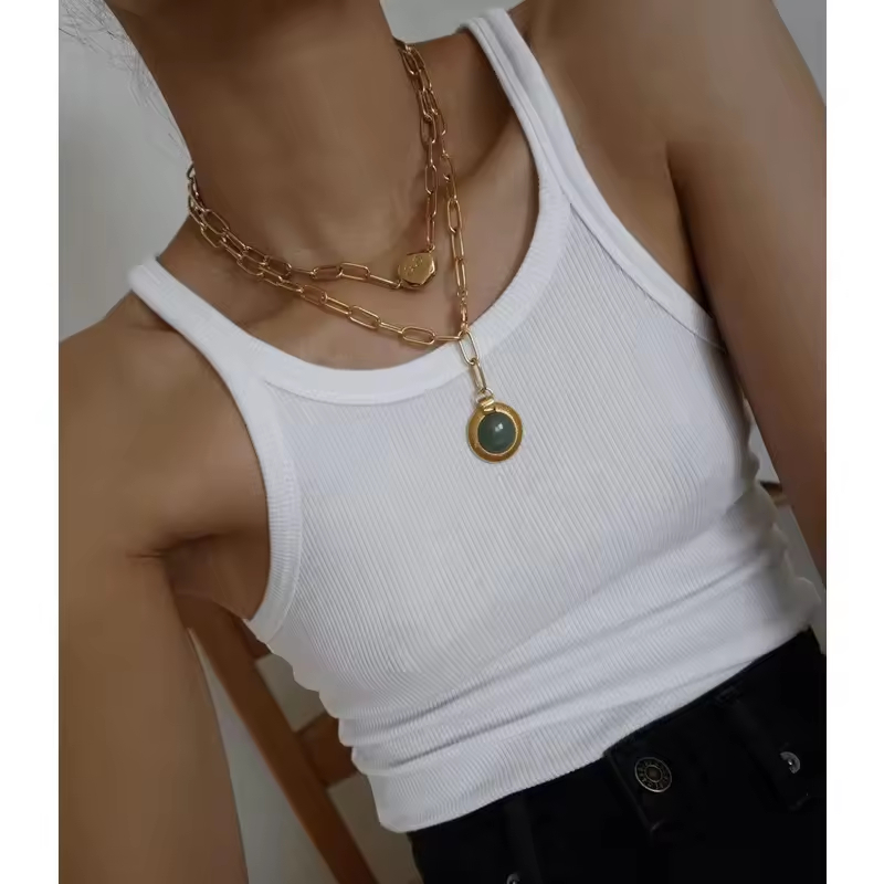 HEALY Casual Basic Women's Tank Top Sleeveless Spaghetti Strap Cotton Ribbed Crop Top For Ladies