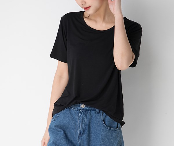 New Women's Casual Breathable Knitted Cotton Slim Fit Solid Simple Summer T-shirts