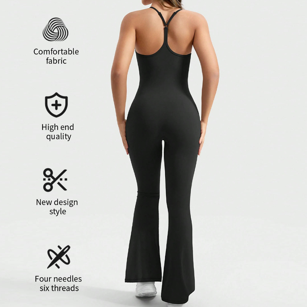 OEM Service Activewear Women Workout Bodysuit Yoga Apparel Fitness Sets Wear Jumpsuits Spandex/Nylon Four-Way Stretch