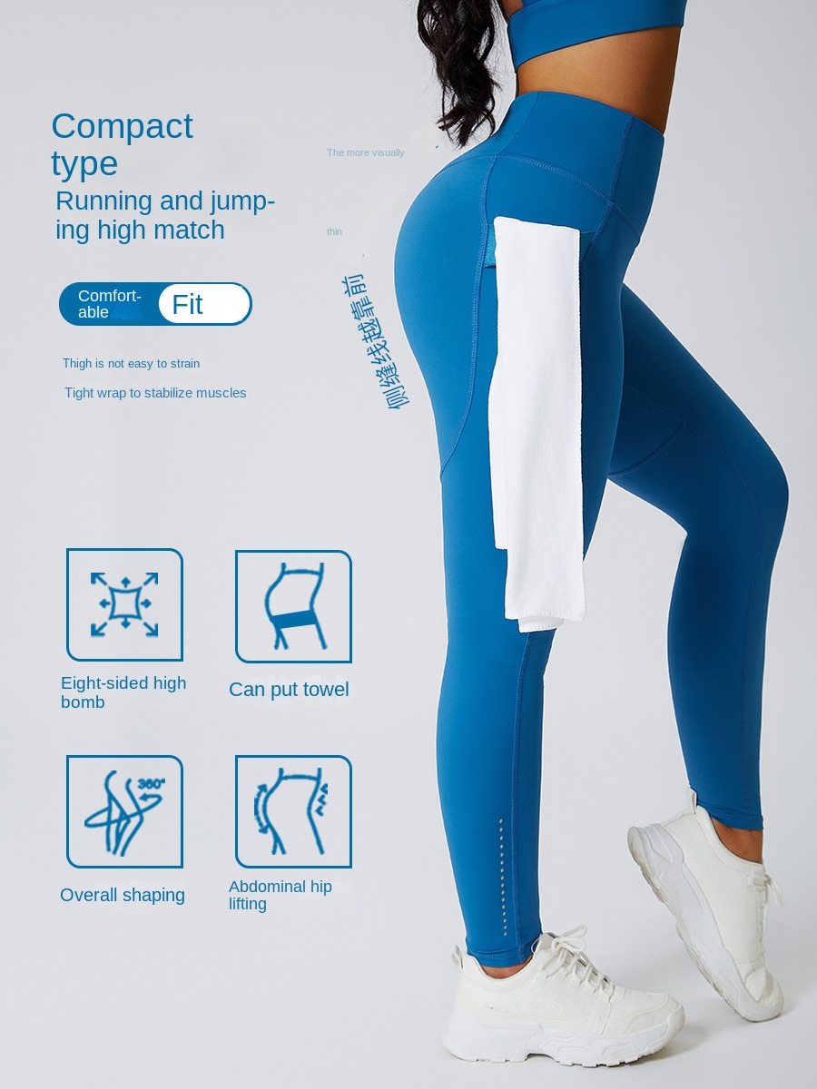 Customizable Women's Full Length Wrinkle-Resistant Solid Pocket Yoga Tight Pants High Waist Breathable Spandex/Nylon Fitness