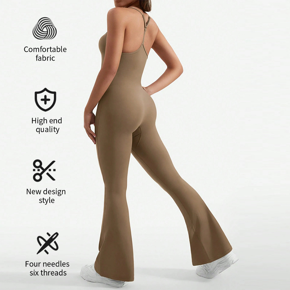 OEM Service Activewear Women Workout Bodysuit Yoga Apparel Fitness Sets Wear Jumpsuits Spandex/Nylon Four-Way Stretch