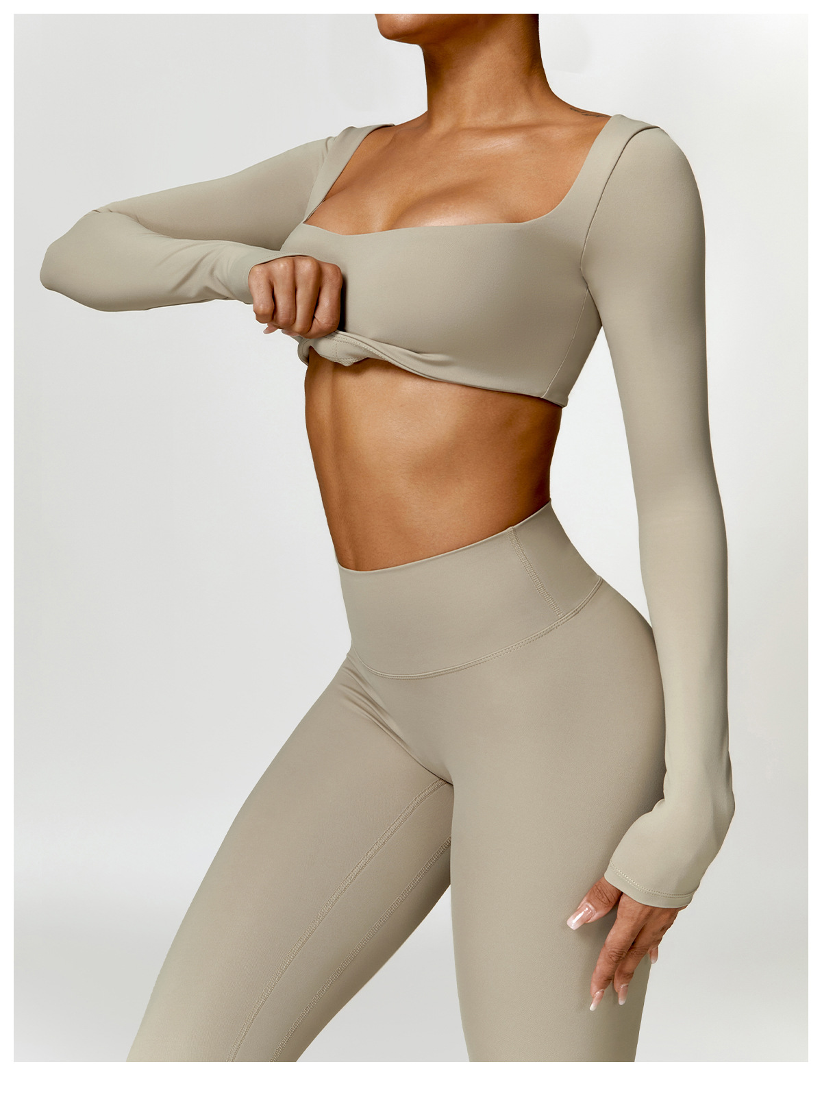 Women High Waist Sports Bra Suit