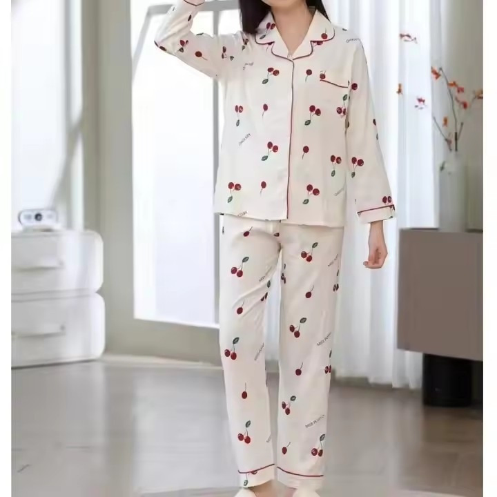 Manufacturer Cozy 100%Cotton Pajamas Sleepwear Set for Women