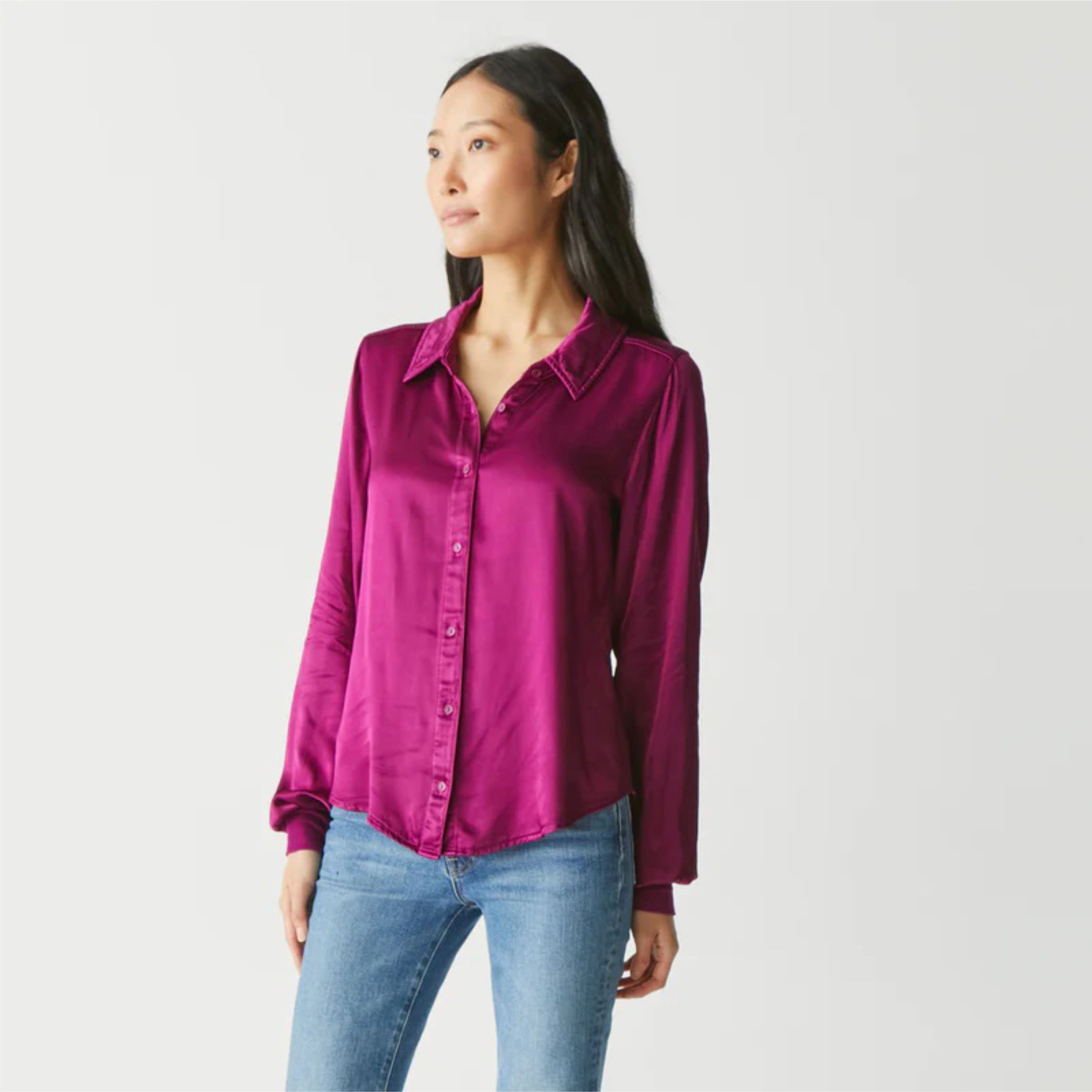 Stylish Women's Satin Blouse - Smooth and Silky Texture, Ideal for Professional and Casual Wear, Comes in a Variety of Shades