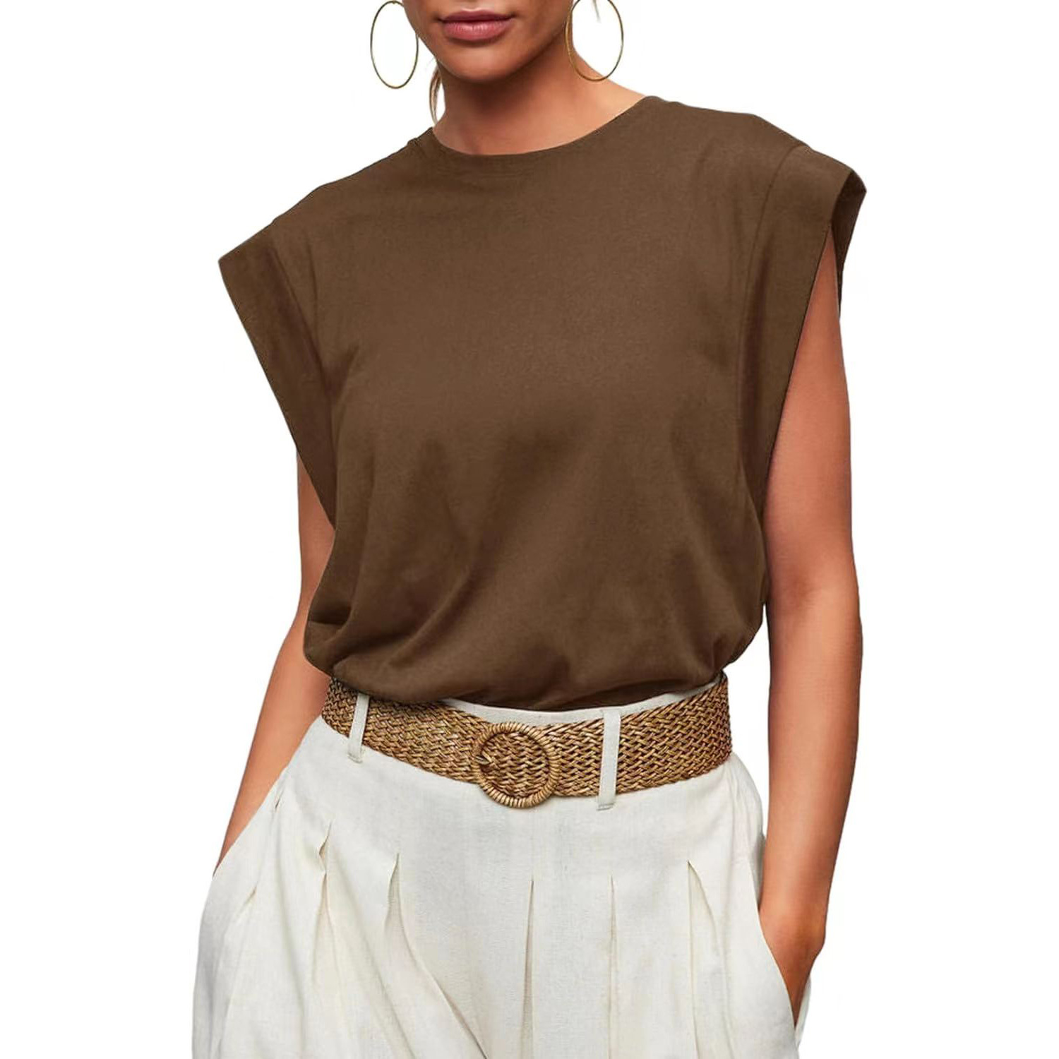 Summer Tops Collection Women's Striped Round Neck Loose ShortSleeve Camisole 2025 Ladies Tops for Women Fashion Women's Clothing
