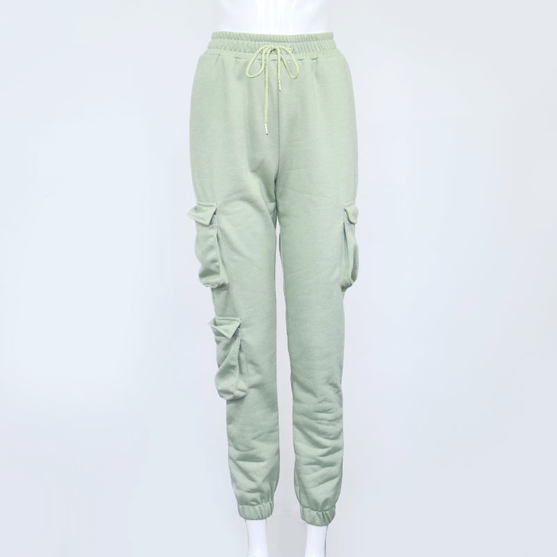 Low MOQ Women's Clothing Blank Cotton Cargo Pants Street Wear Woman Six Pocket Pants for Girls