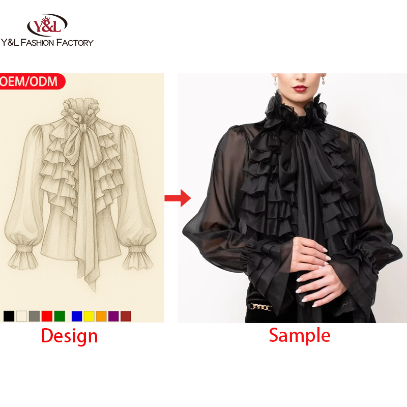 Custom OEM High Quality Loose Fit Casual Cotton Women's Striped Eco-Friendly Anti-Wrinkle Shirt Blouse