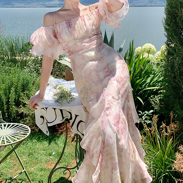 Fashion Summer New Arrivals Formal Knitted Custom Ladies Dress for Womens Clothing Lady Elegant Floral Women's Casual Dresses