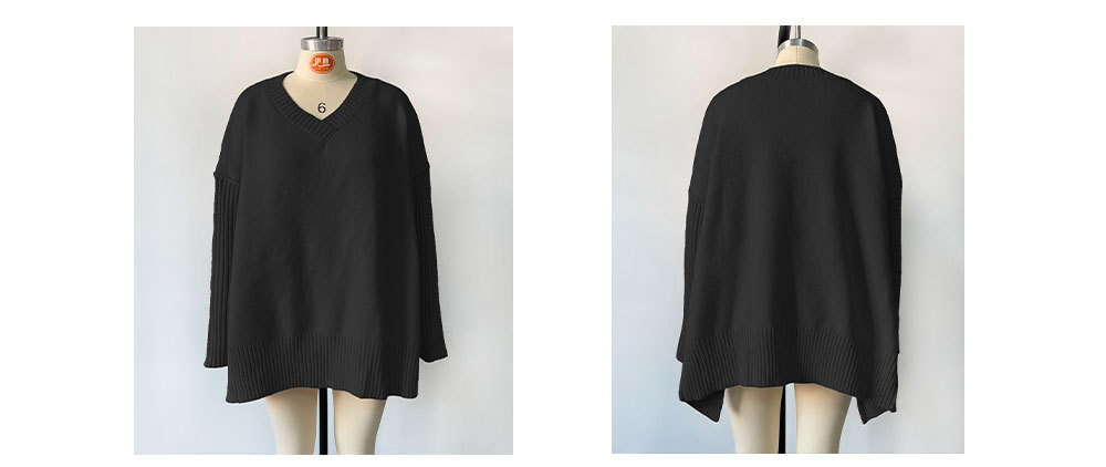 New Arrival Women's V-neck Big Size Fashion Knit Sweater Sexy Pullover Sweater
