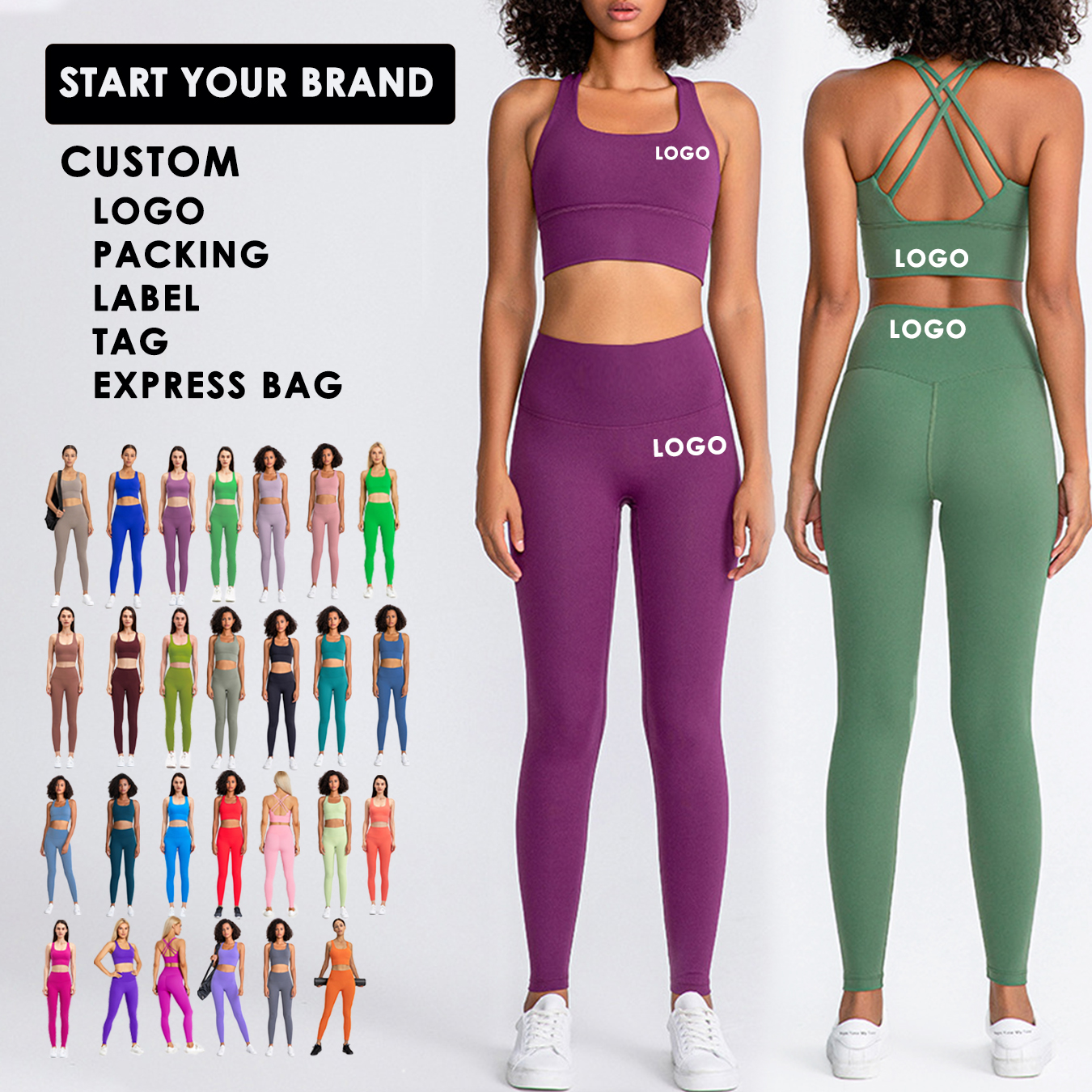 Custom Womens Sports Bra Activewear Crop Tops Gym Clothing Mesh Shorts Fitness Training Wear Yoga Leggings Tracksuit for Women