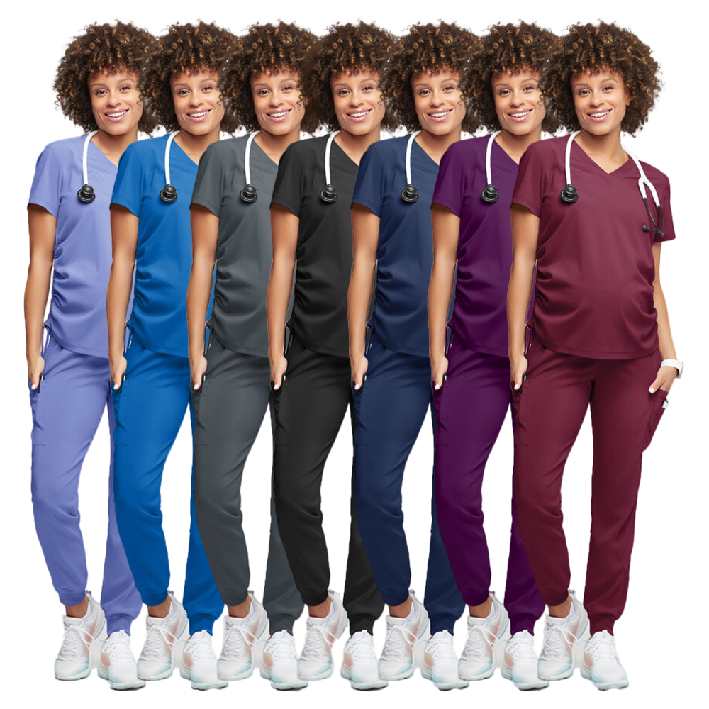 Maternity Scrubs Uniform Sets Breathable Soft Comfortable Performance Stretch Jersey Fabric High Quality Fast Dry Women's Doctor