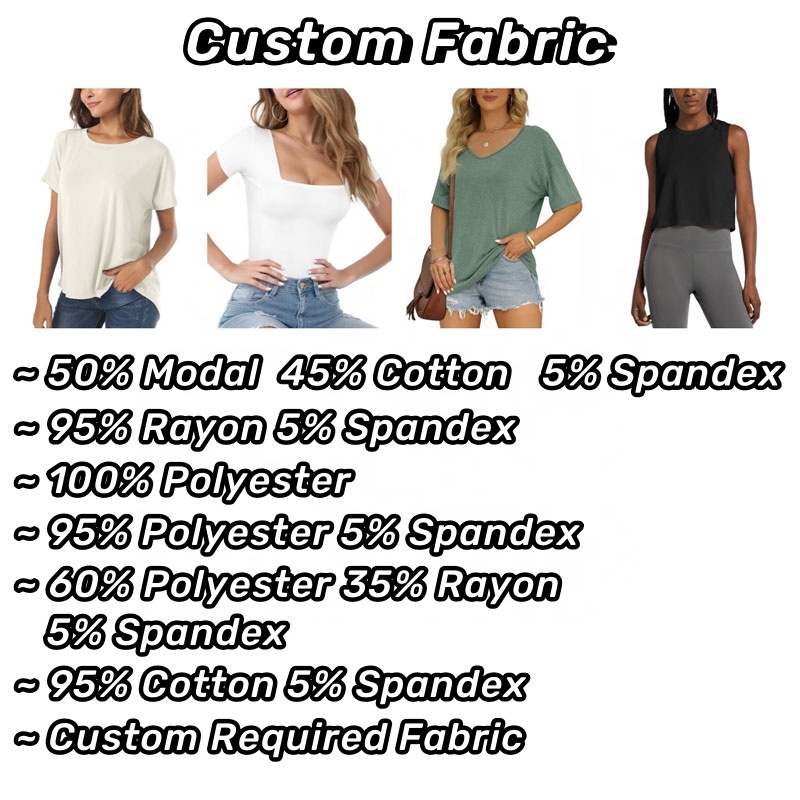 OEM Factory Custom Oversize T-shirts Women Crew Neck Tee Shirts Blank Womens T-shirts Custom Printing T-shirts