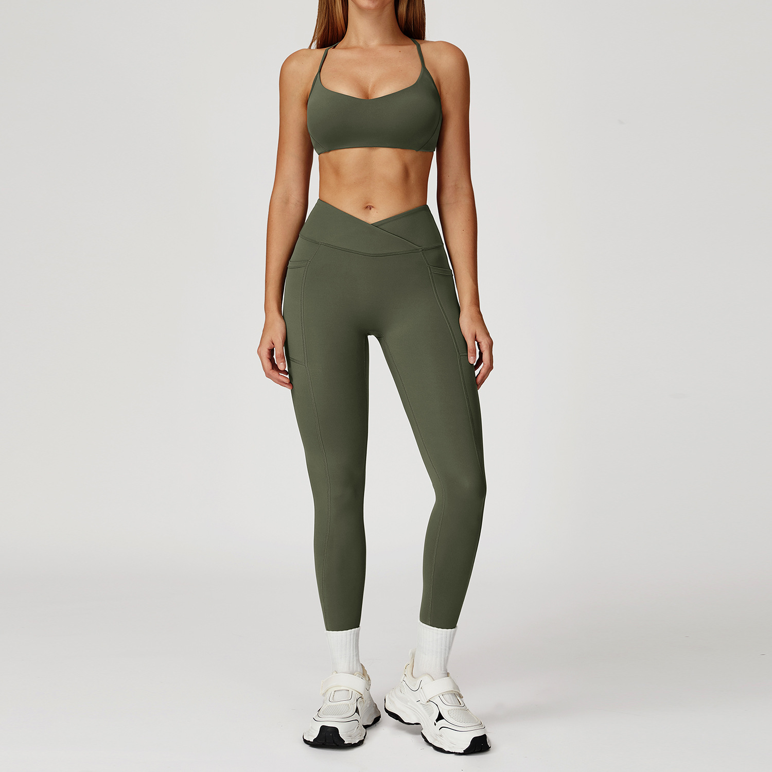Wholesale Women's sports set Workout Two Piece Yoga Suit Gym Clothes Activewear Tracksuit fitness yoga sets for women gym