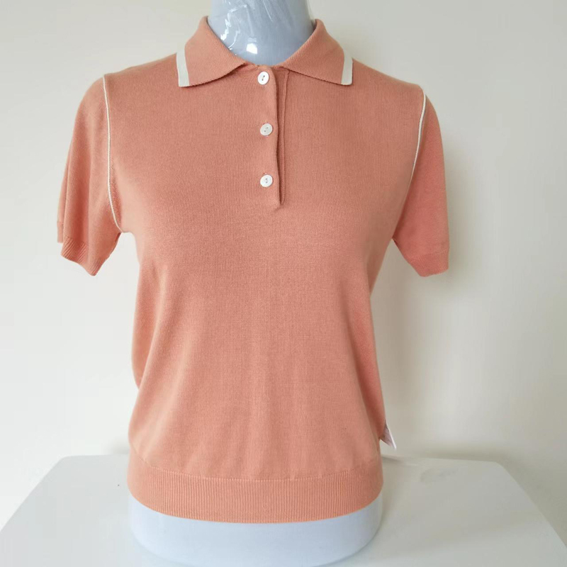 Women's Casual Cotton Cashmere Polo T-Shirt