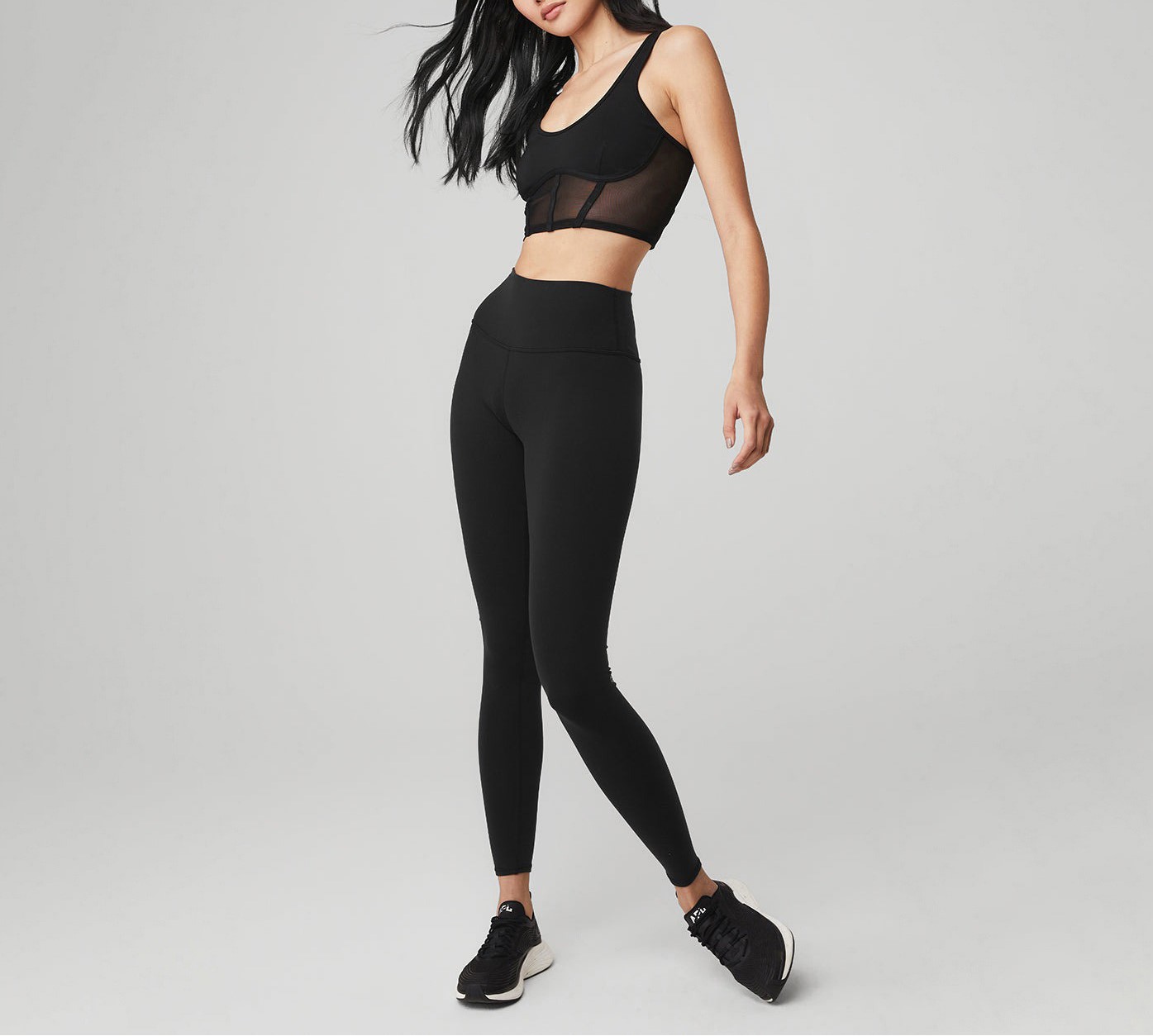Women's Solid Plus Size Yoga Fitness Clothing Set Shaping Leggings Bra Breathable Stretch Workout Set