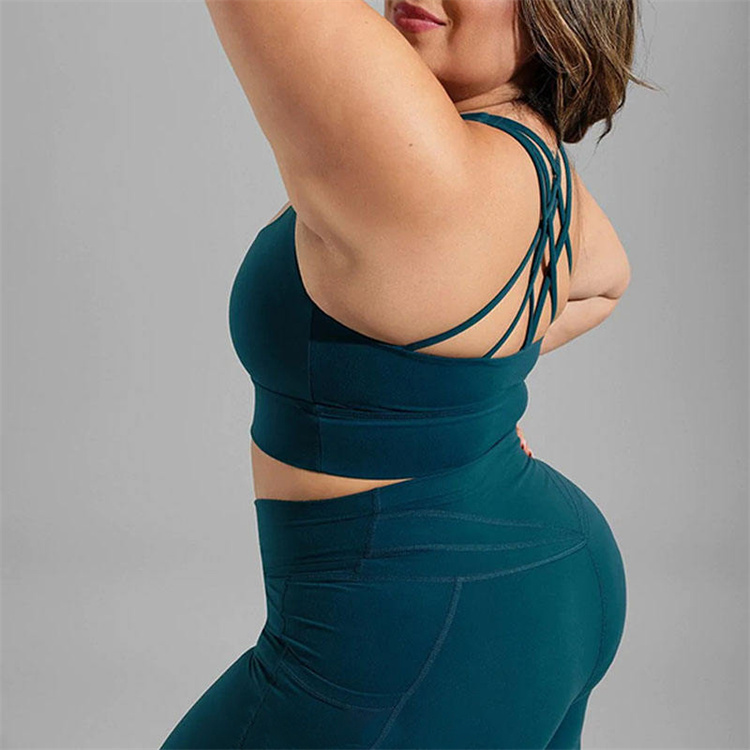 New Custom Activewear Breathable Yoga Wear 5Xl 2 Pieces Bra V Shape Legging Set Plus Size Workout Clothing Sets For Women