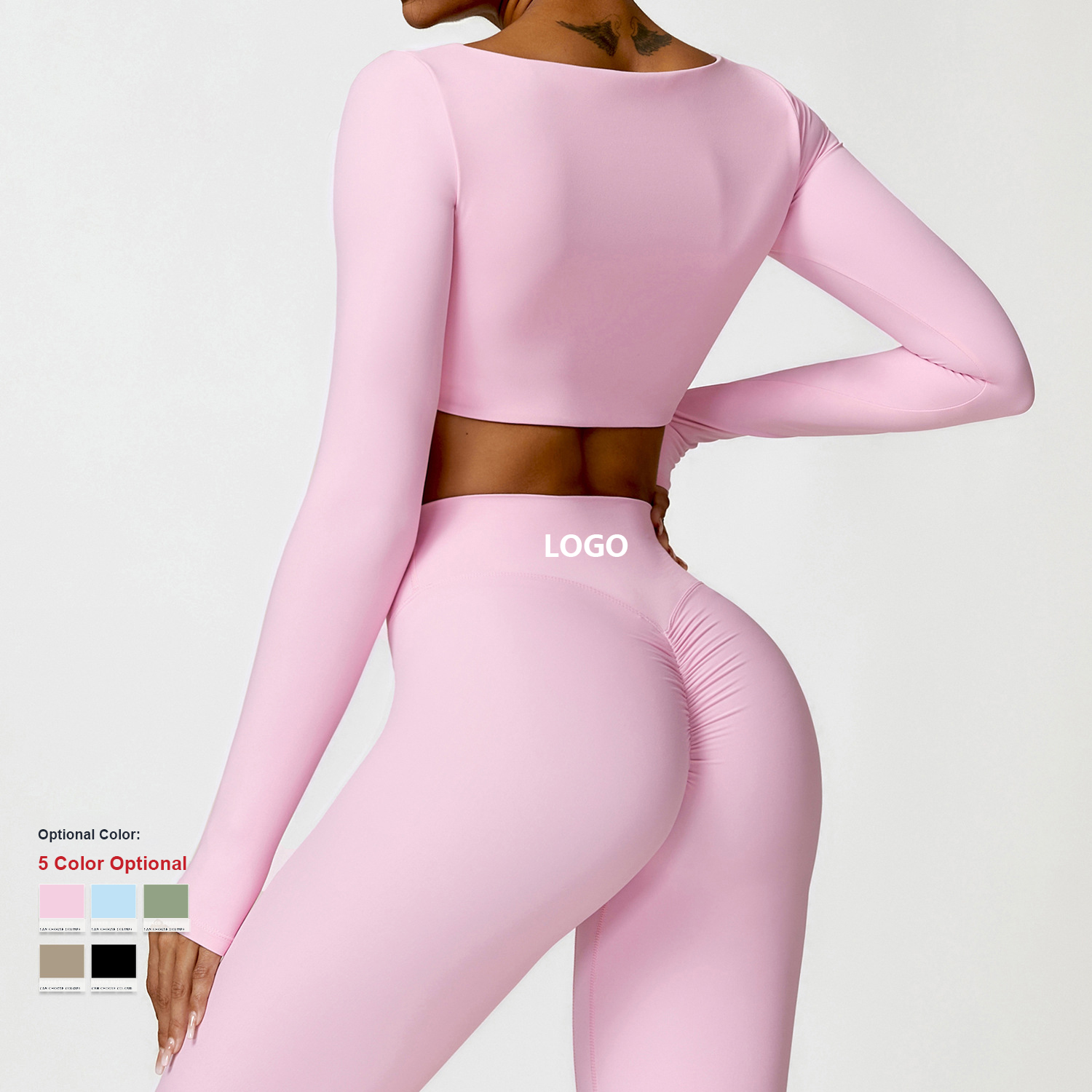 Hot Sale High Quality Sports Bra High Waist Leggings Suit Long Sleeve Workout Wear Gym Sportswear Women Fitness Clothes Yoga Set