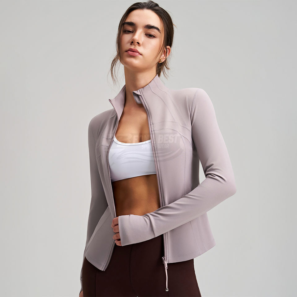 Women's Plus Size Windproof Nylon Yoga Jacket and Pants Set