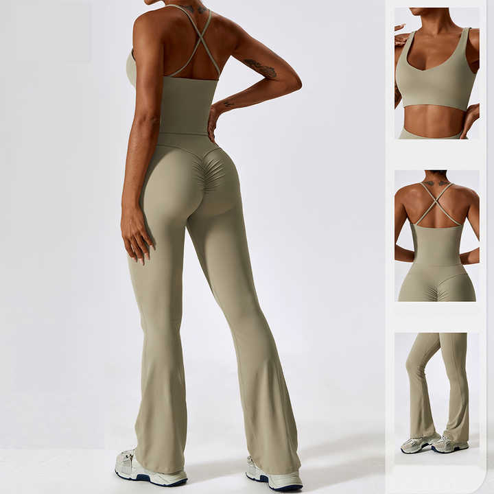 Gym Wear Workout Set Tights Crop Top Bra Set