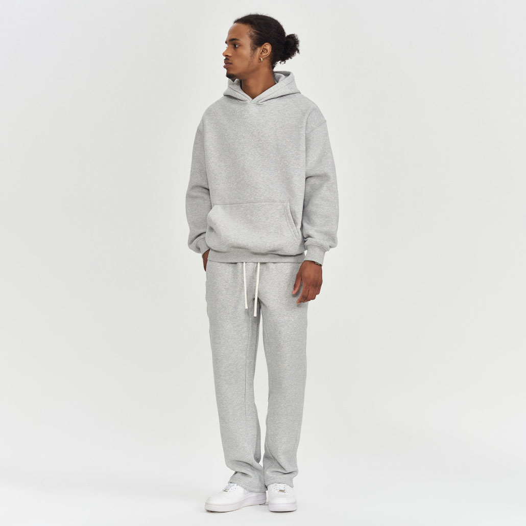 High Quality Unisex 350G Hoodie Set Oversized Solid Color Pullover Loose Jogging Sweatsuit Plus Size Sweatpants And Hoodie Set