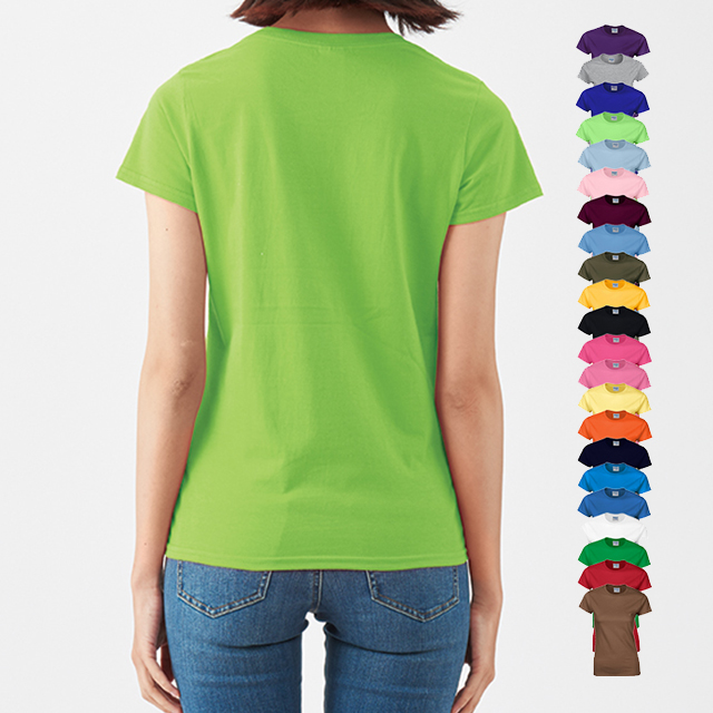 Wholesale Women's Short Sleeve T-shirt Custom Plain Round-neck Cotton Blank Slim Fit Women's T-shirts