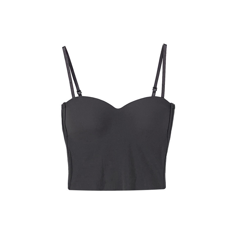 New Wireless Winter Beauty U Back Camisole Seamless Bra Tube Top Wrapped Chest Women's Vest Short Length Sweet Ice Silk