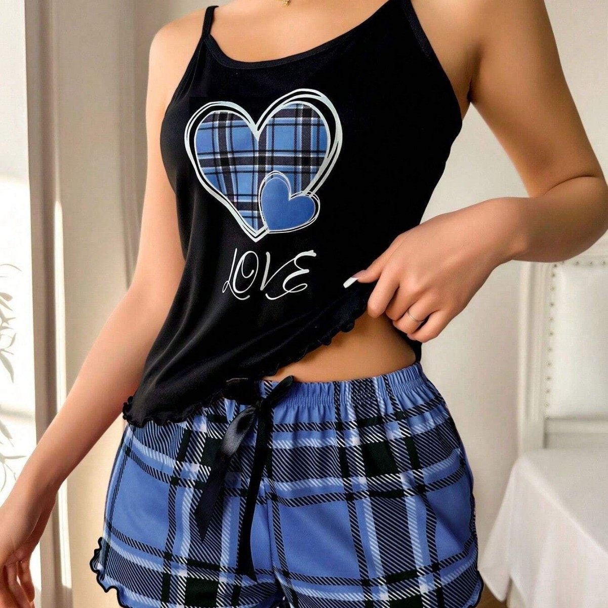 2026 Women's Summer Loungewear Set Home Clothing Women's Summer Sleeveless Letter Printing Pajamas Set
