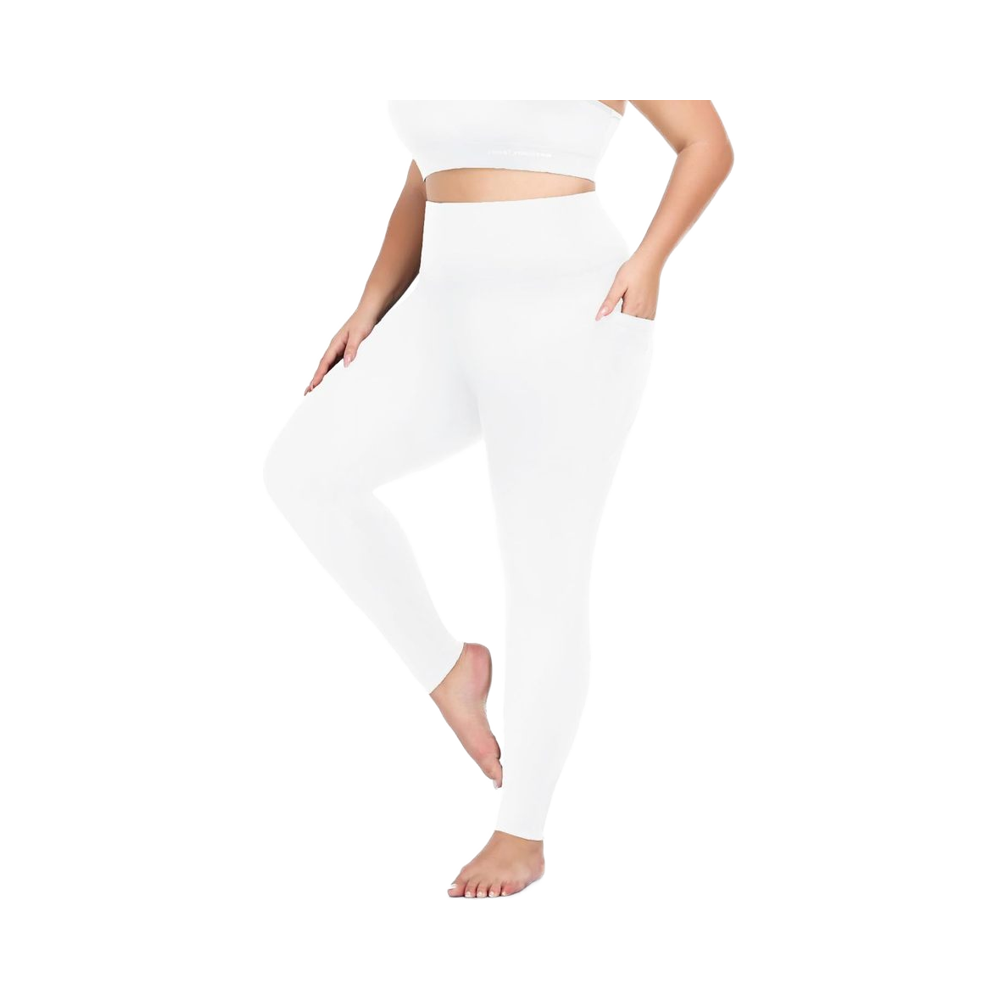 Plus Size Women's Leggings with Pockets-Stretchy for Tummy Control High Waist Color Blocking Wrinkle-Resistant Yoga Pants 5XL
