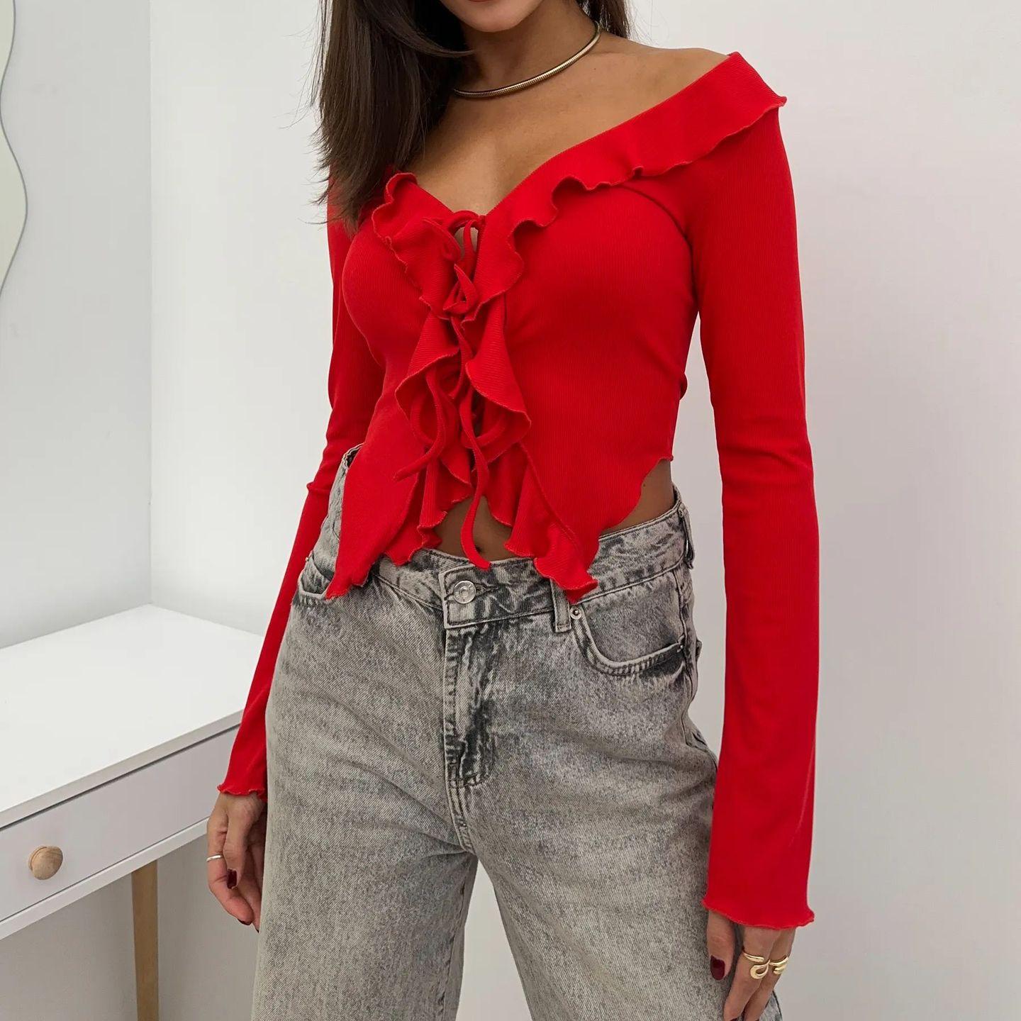 Y2K Hotties Sweet High Quality Wholesale Winter Casual Front Logo Crew Neck Full Sleeve Breathable Anti-Wrinkle Computer Top