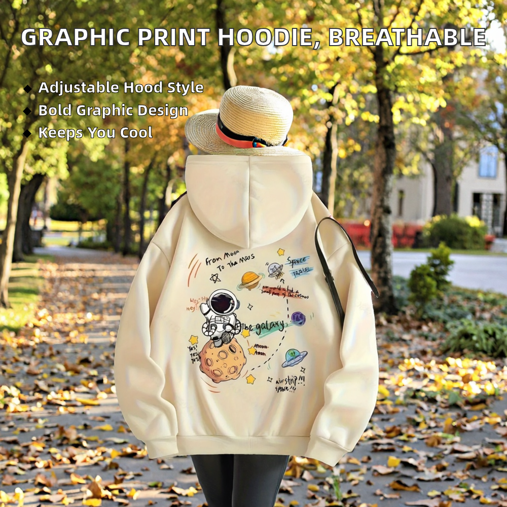 Breathable Anti-Pilling Knitted Short Plus Size Graphic Print Women's Hoodie Drawstring Casual Polyester/Cotton for