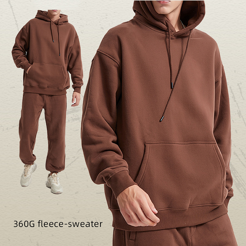 Women's High Quality Autumn Oversize Falling Shoulder Sleeves Sweatshirt Thick Knitted Hooded Hoodies Wholesale Low Price Custom