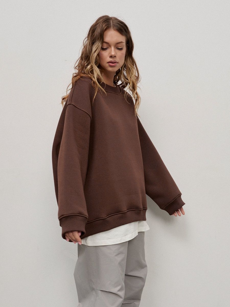 Women's Hoodies Sweatshirts Autumn New Street Style Oversize Fleece Pullover Sweater Solid Loose Oversized Hoodie