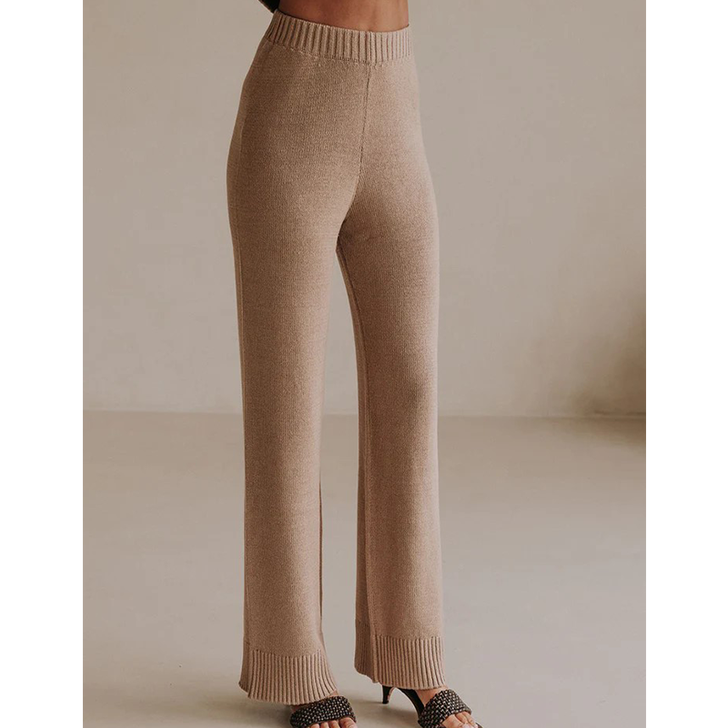 Women's Cashmere and Wool Blend Knitted Trousers Autumn and Winter Warm Pants