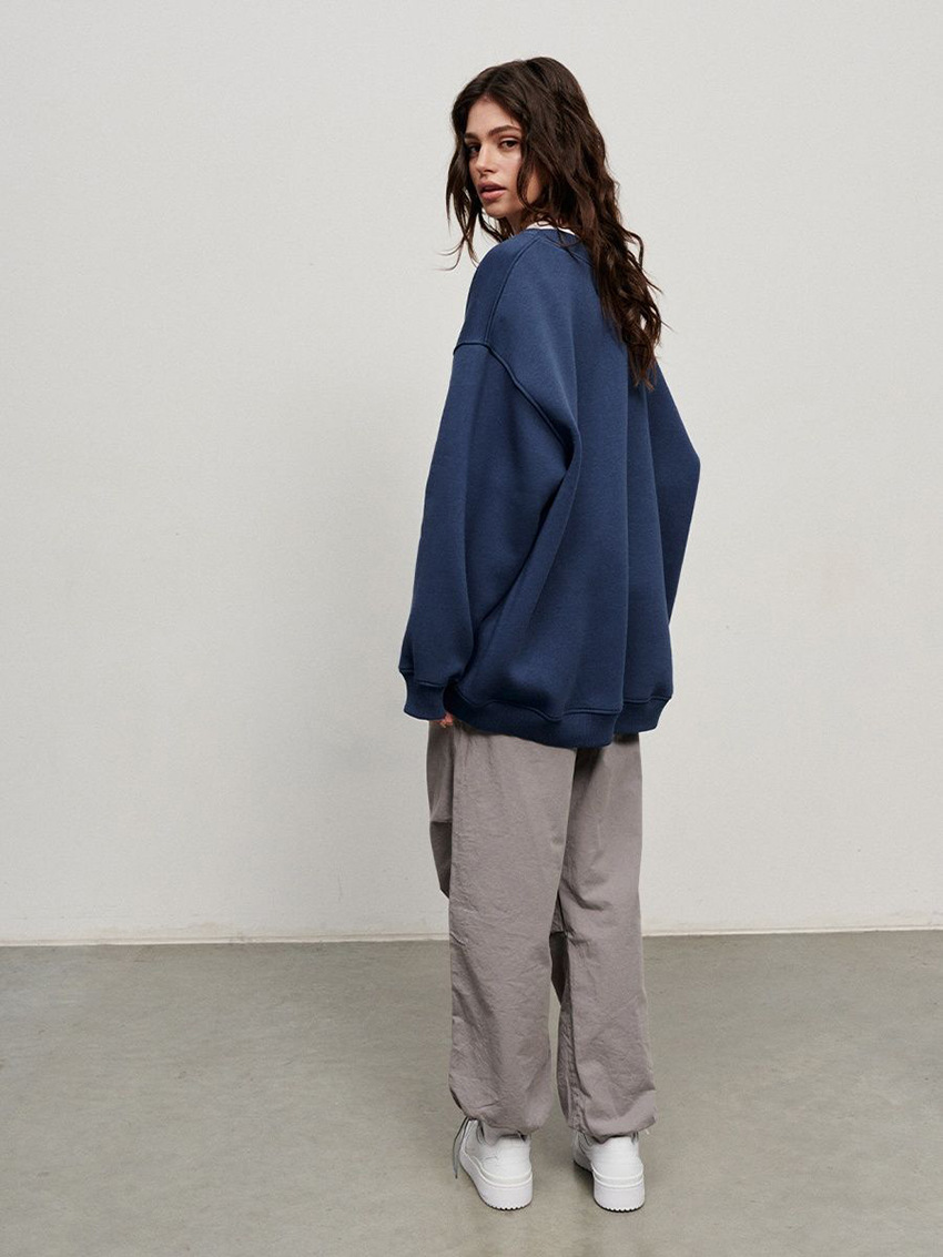 Women's Hoodies Sweatshirts Autumn New Street Style Oversize Fleece Pullover Sweater Solid Loose Oversized Hoodie