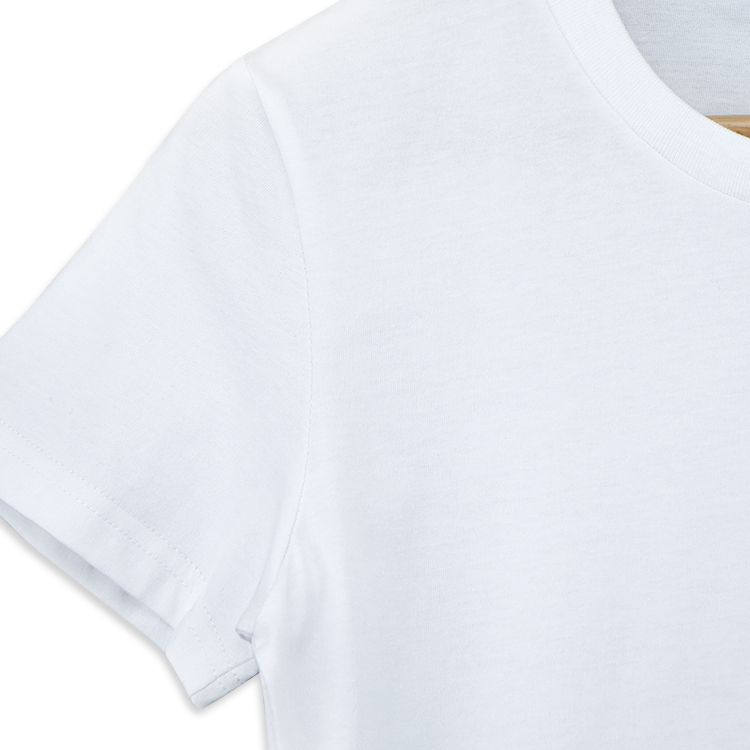 In Stock Women O-neck Cotton White Blank t Shirt
