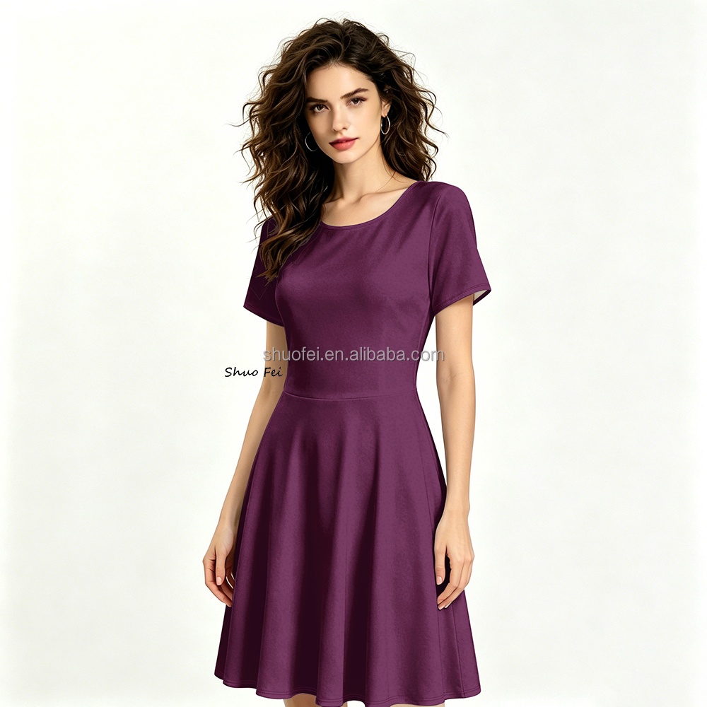 Women's Elegant Solid Plain Color Summer Dress