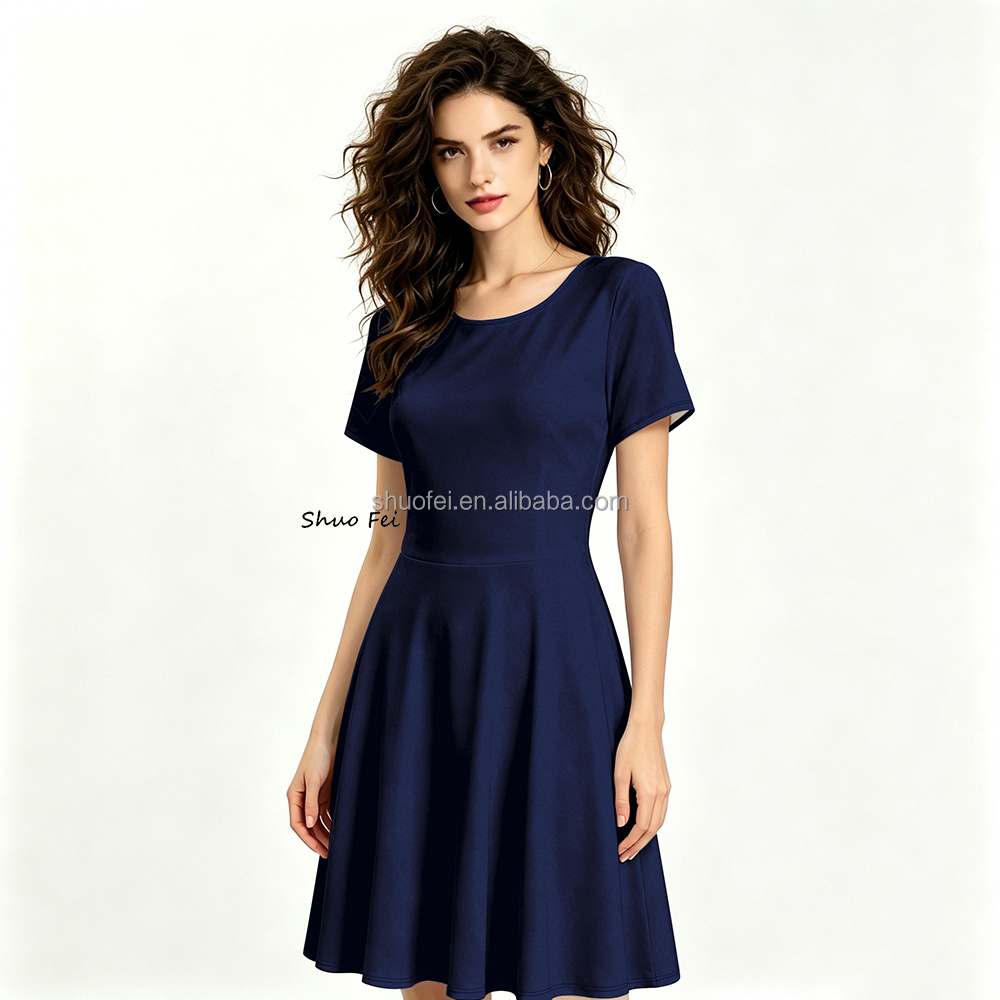 Women's Elegant Solid Plain Color Summer Dress