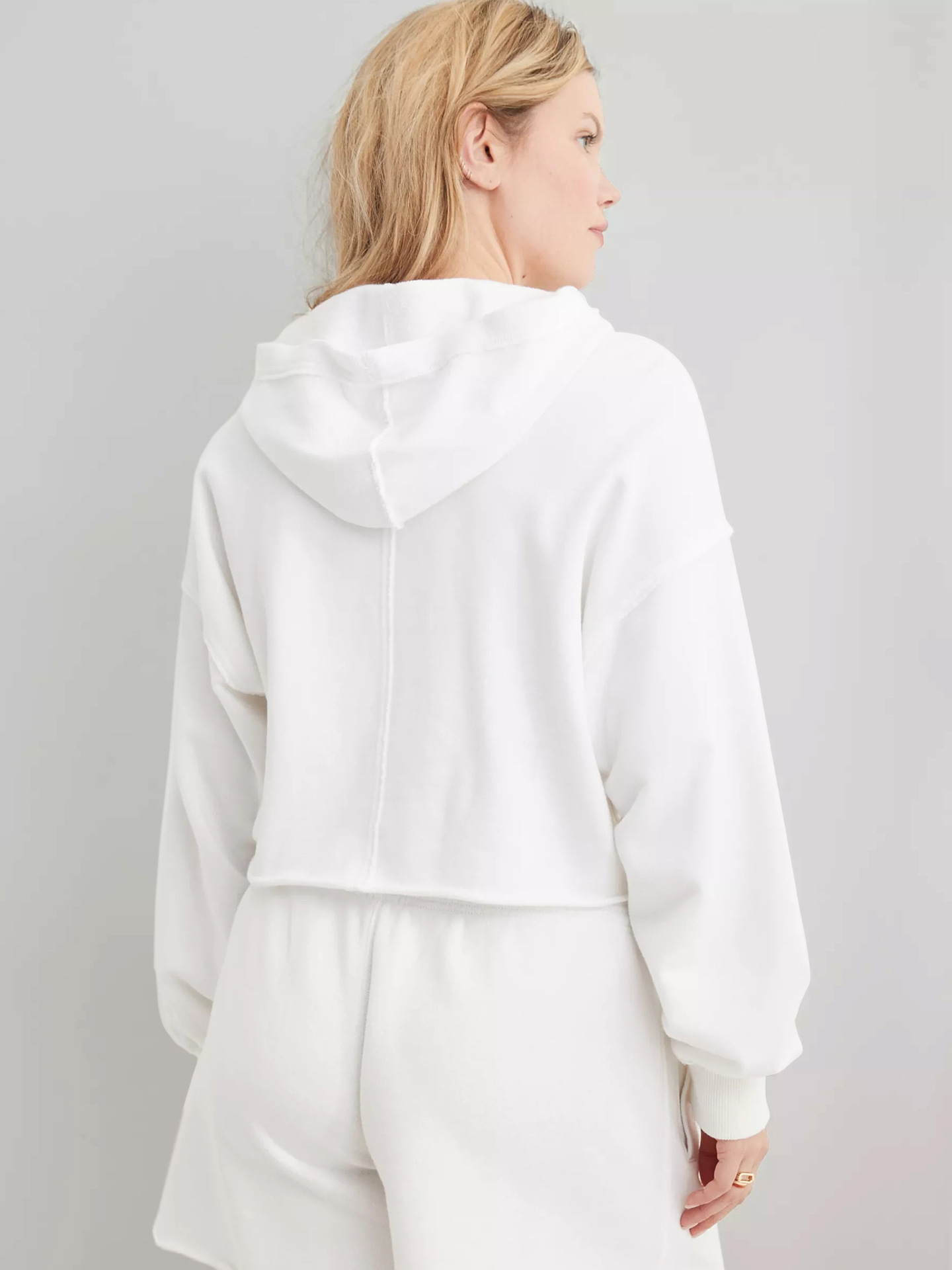 A/W Women's Trendy Brand Hooded Sweatshirt Fashion Loose V-Neck Pullover Long-Sleeve Short Western Style Women's Hoodies Top