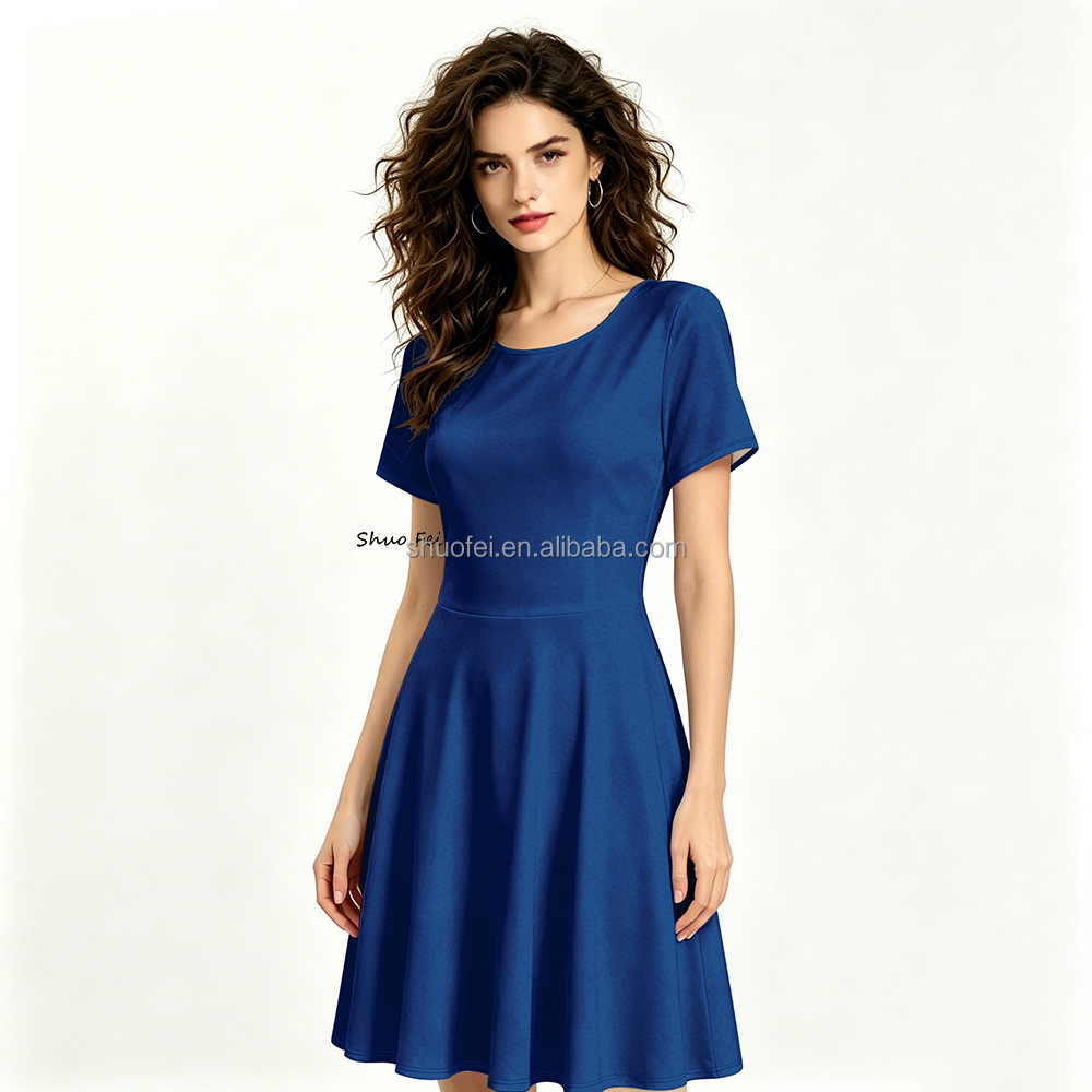 Women's Elegant Solid Plain Color Summer Dress