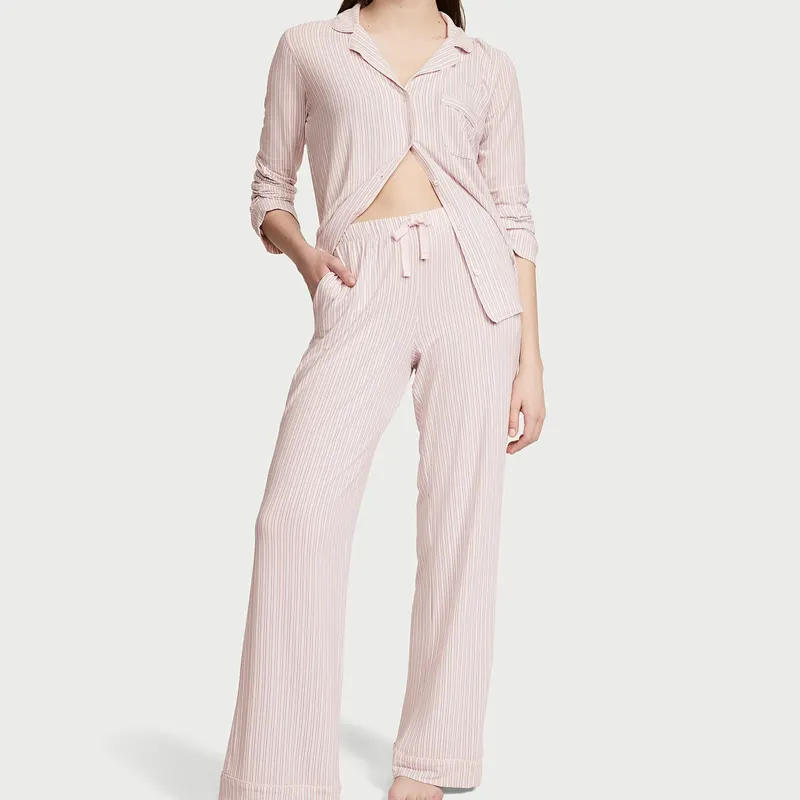 Modal Soft Long Pajama Set Womens Pyjamas Sleepwear Woman Home Wear Sustainable Women's Loungewear